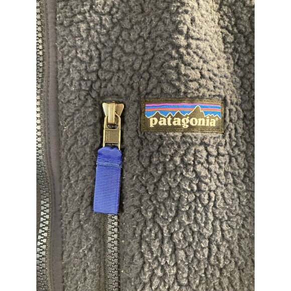 Patagonia Deep Pile Fleece Jacket Mens XXL Blue Retro Full Zip Sweater 51854 - Picture 4 of 9